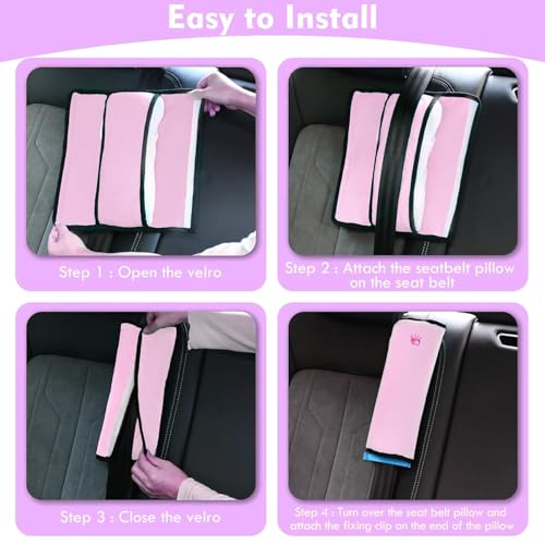 Safe-O-Kid® - Pack of 2-Car Safety Essential, Seat Belt Mounted Pillow for Toddlers - Image 4