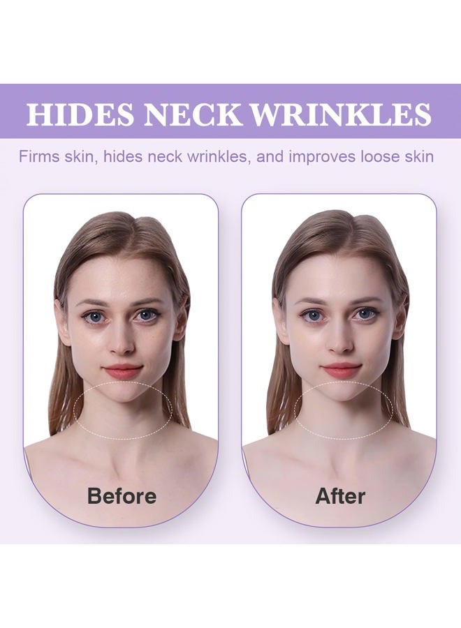 Neck Lifting Tapes, 10pcs Neck Wrinkle Bands Invisible Anti-Wrinkle Neck Lift Stickers for Instant Neck Skin Lifting (Elastic Translucent Stickers) - Image 2