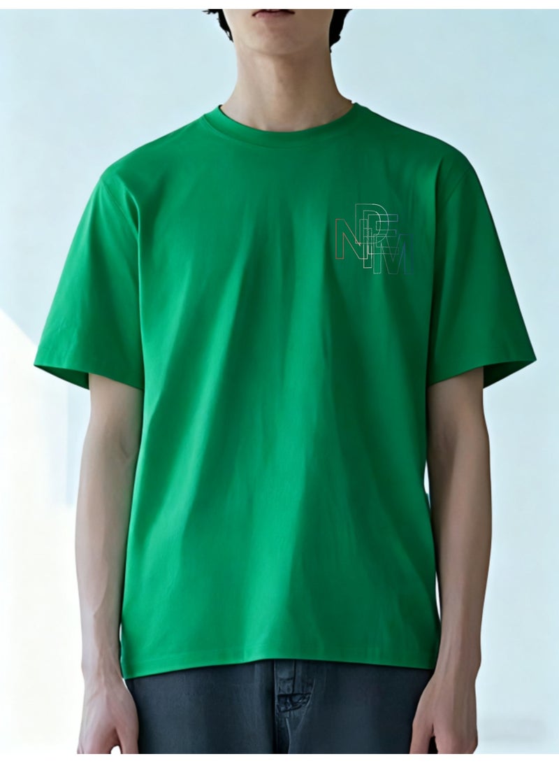 Men's Fashion Pure Cotton Round Neck Double-Sided Print T-Shirt - Image 2
