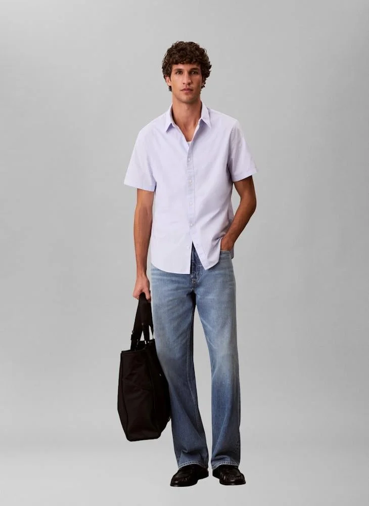 Calvin Klein Jeans  Short Sleeve Oxford Cotton Shirt for Men | Best Price UAE