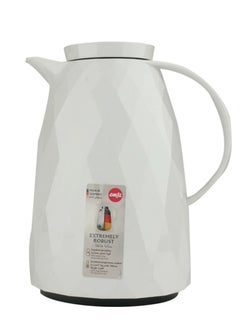 emsa EMSA German Thermos, white, wavy, with a luxurious design, 1.5 liter capacity 