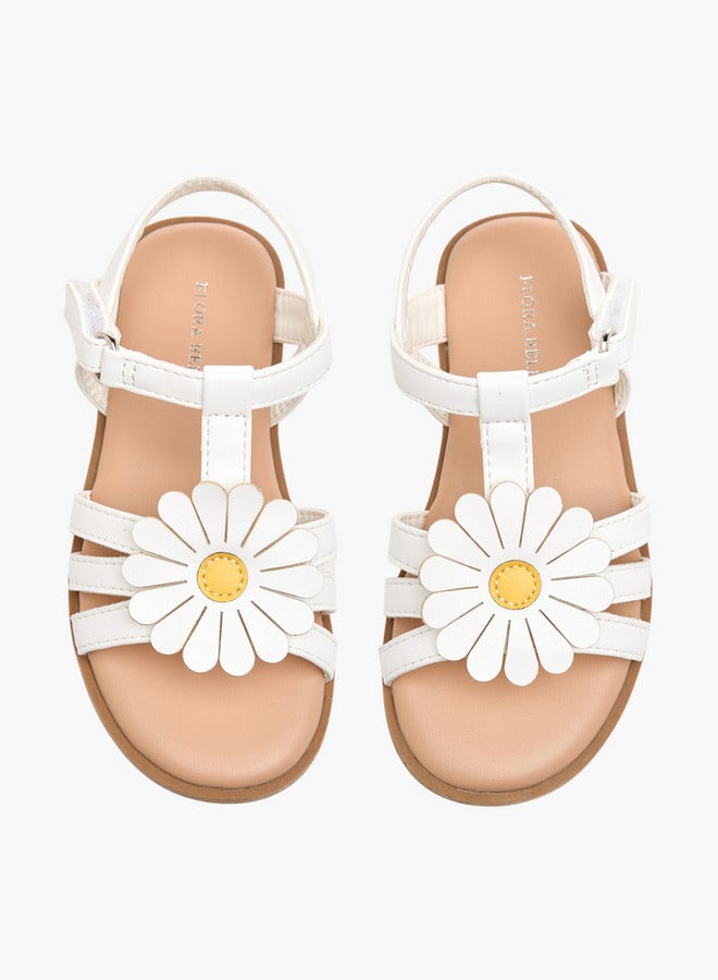 Flora Bella By Shoexpress Applique Detail Sandals with Hook and Loop Closure  - Image 1