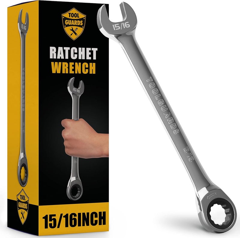TOOLGUARDS 15/16'' Wrench - Ratcheting Wrench - Slim Profile - Ratchet Wrench - 100% Lifetime Satisfaction Guarantee - Image 1