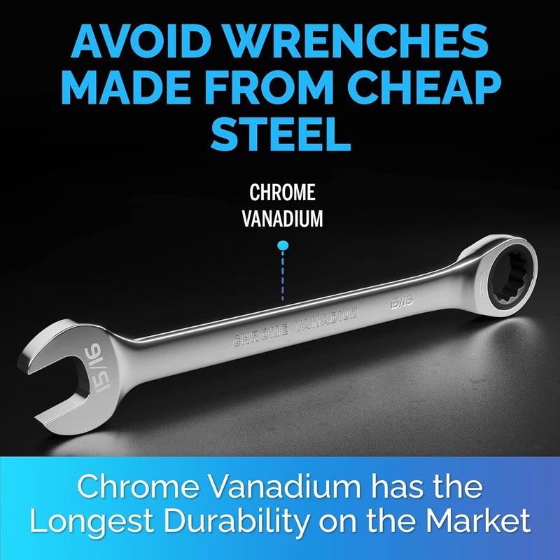 TOOLGUARDS 15/16'' Wrench - Ratcheting Wrench - Slim Profile - Ratchet Wrench - 100% Lifetime Satisfaction Guarantee - Image 4