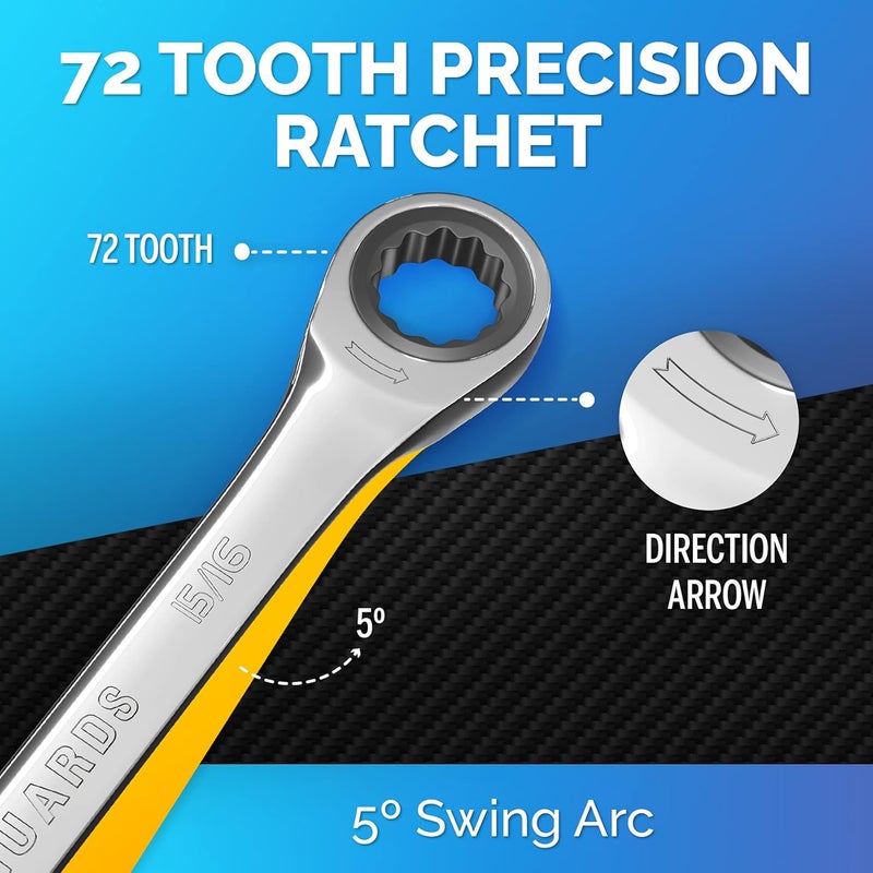 TOOLGUARDS 15/16'' Wrench - Ratcheting Wrench - Slim Profile - Ratchet Wrench - 100% Lifetime Satisfaction Guarantee - Image 5