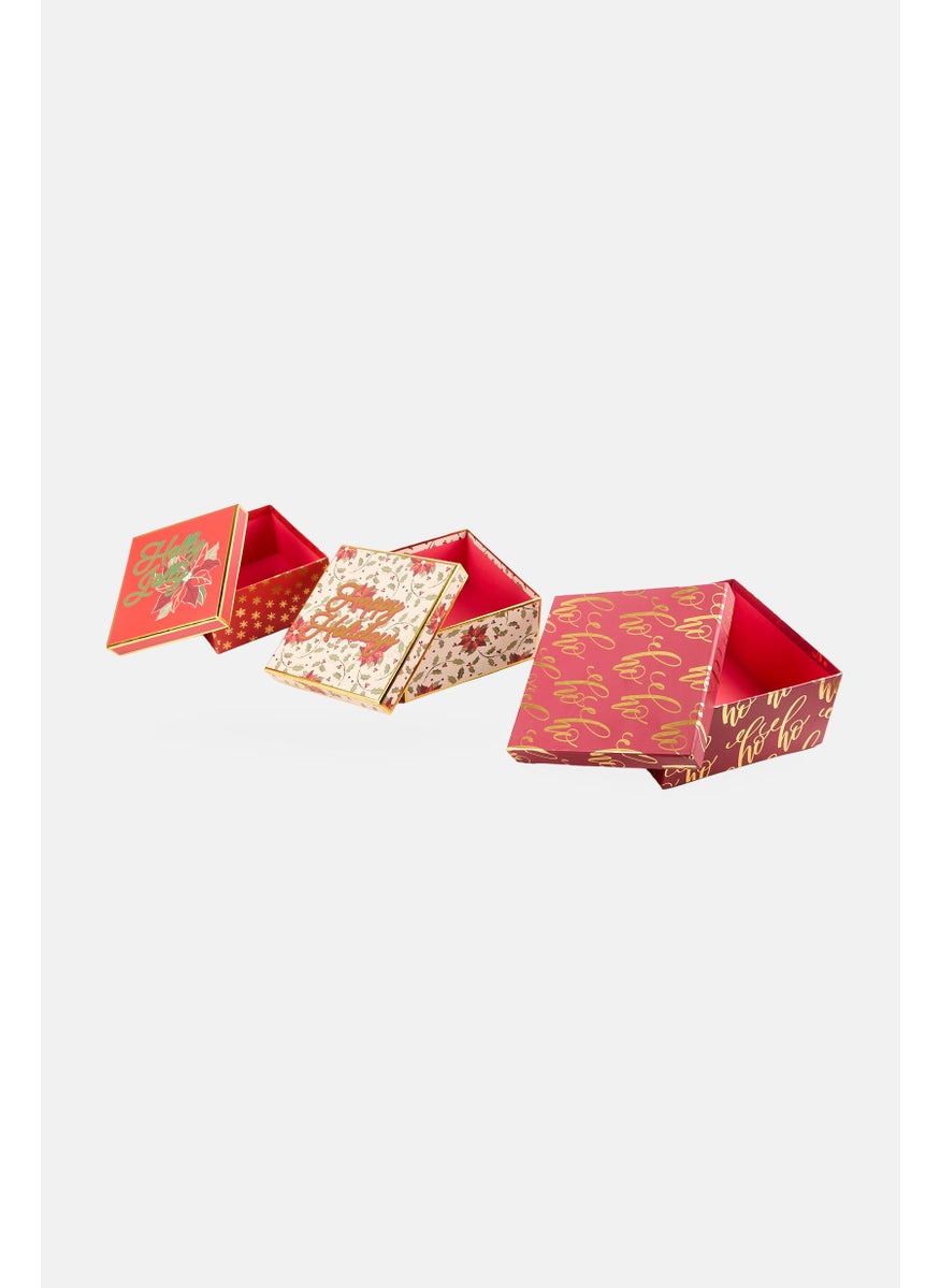 VOTUM 3 Piece Allover Printed Gift Box, Multicolor  - Image 2