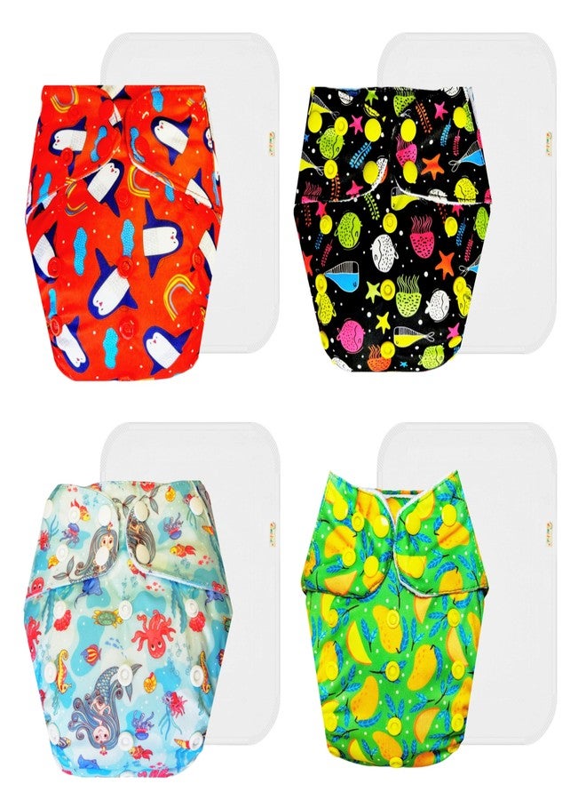 حفاضات دمبلدو القماشية الممتازة مع حشوة قطنية (عبوة من 4) | ناعمة ولطيفة | وسادة ماصة من 6 طبقات | سريعة الجفاف | تغيير حفاضات بدون قلق | من 3 أشهر إلى 3 سنوات | للجنسين - Image 1