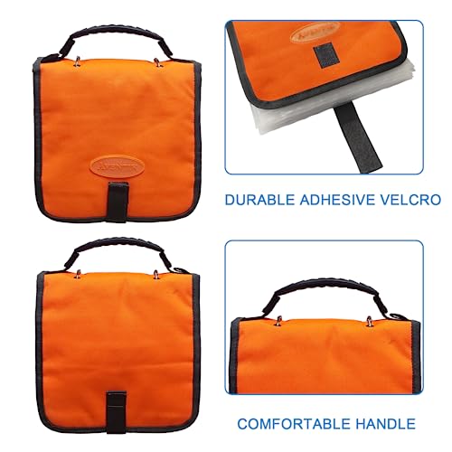 Aventik Fishing Tackle Binder Soft Cover Fishing Bait Organized Storage Rig Bag Soft Bait Binder Saltwater Resistant Fishing Bag 85x85x11inch2xorange - Image 3