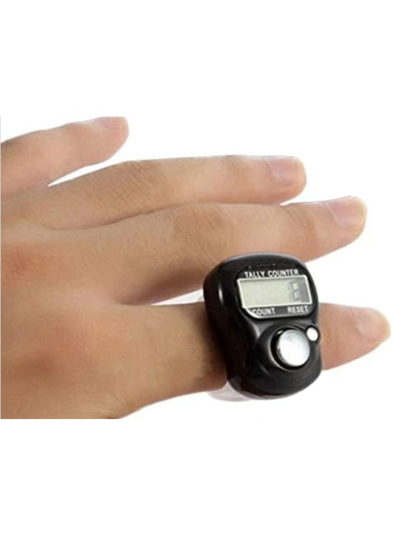 A Black electronic finger tasbeeh ring with a digital screen, a counter button, and a reset button, tasbih ring , prayer beads, tally counter. - Image 3