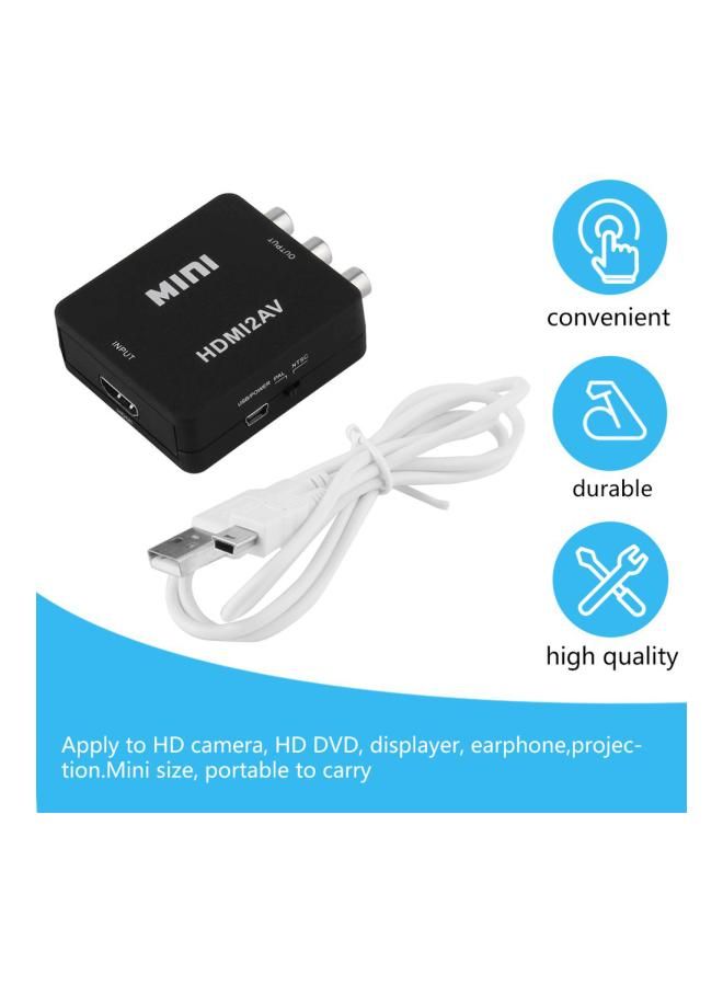 NIBEMINENT Digital HDMI To RCA Composite Video Audio Adapter Black/White  - Image 2
