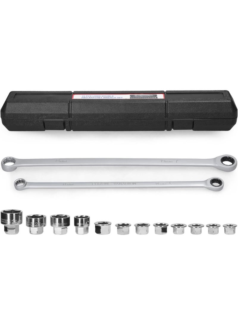 GGOOT 15in1 Multifunctional Ratchet Wrench Sleeves Set Practical Motorcycle Bicycle Bathroom Air Conditioner Auto Repairs Maintenance Tool Set Household Hardware Combination Tool Set  - Image 1