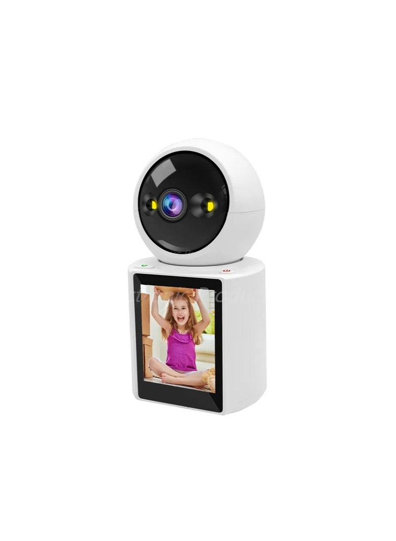 High Resulation Two-Way Indor WiFi Video Calling Camera With Loud Speaker, Smart Home Security,1080p Full HD 2.8" Display Screen With 360° View,For Home,Appartment,small shop & Office Sequrity.  - Image 1