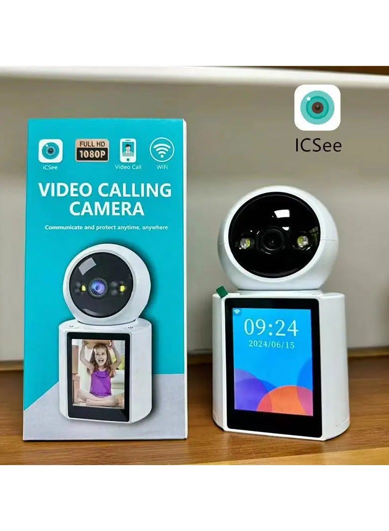 High Resulation Two-Way Indor WiFi Video Calling Camera With Loud Speaker, Smart Home Security,1080p Full HD 2.8" Display Screen With 360° View,For Home,Appartment,small shop & Office Sequrity.  - Image 2