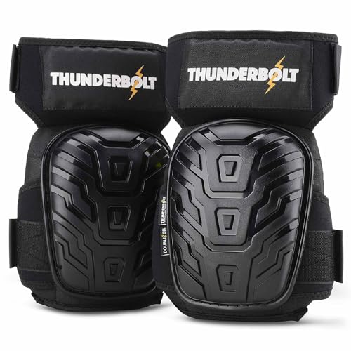 Thunderbolt Knee Pads for Men Construction Knee Pads for Work Knee Pads for Men and Women Gel Knee Pads Gardening Flooring Roofing Heavy Duty Gel Knee Pads Thick Foam Strong Adjustable Non-Slip Straps - Image 1