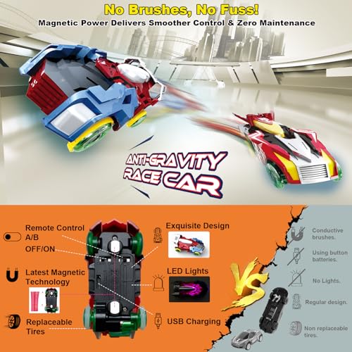 BUBUQE Slot Car Race Track Sets DualPlayer Electric Remote Control Cars Rechargable Magnetic Cars Racing Game with Hand Controllers Circular Overpass Track Birthday Toys for Boys Kids 6 7 812 - Image 5