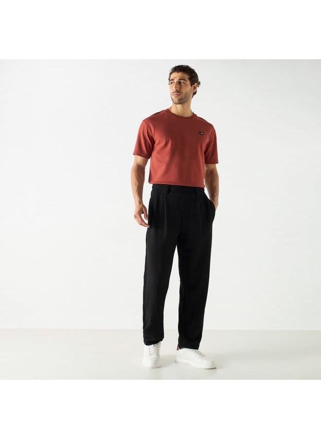 Iconic Iconic Badge Detail Crew Neck T-shirt with Short Sleeves  - Image 2