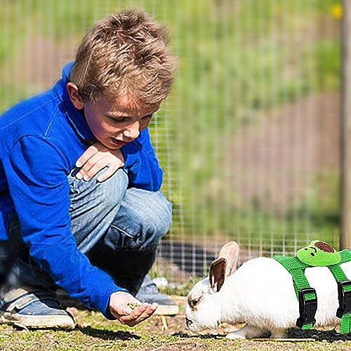 XPAPOV 4 Sets Adjustable Bunny Rabbit Harness and Leash Set Small Pet Cute Vest Harness Leash Ferret Harness Guinea Pig Harness Ferret Leash with Decorations for Bunny Kitten Puppy Small Pets - Image 3