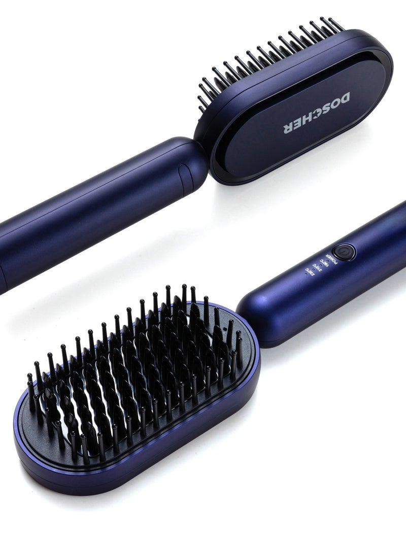 DOSCHER - Hair Straightener Brush Straightening Comb Fast Heating Ceramic Heater Straightening Comb with Negative Ions with Built-in Comb for All Hair Types -Gifts for Women - Image 1