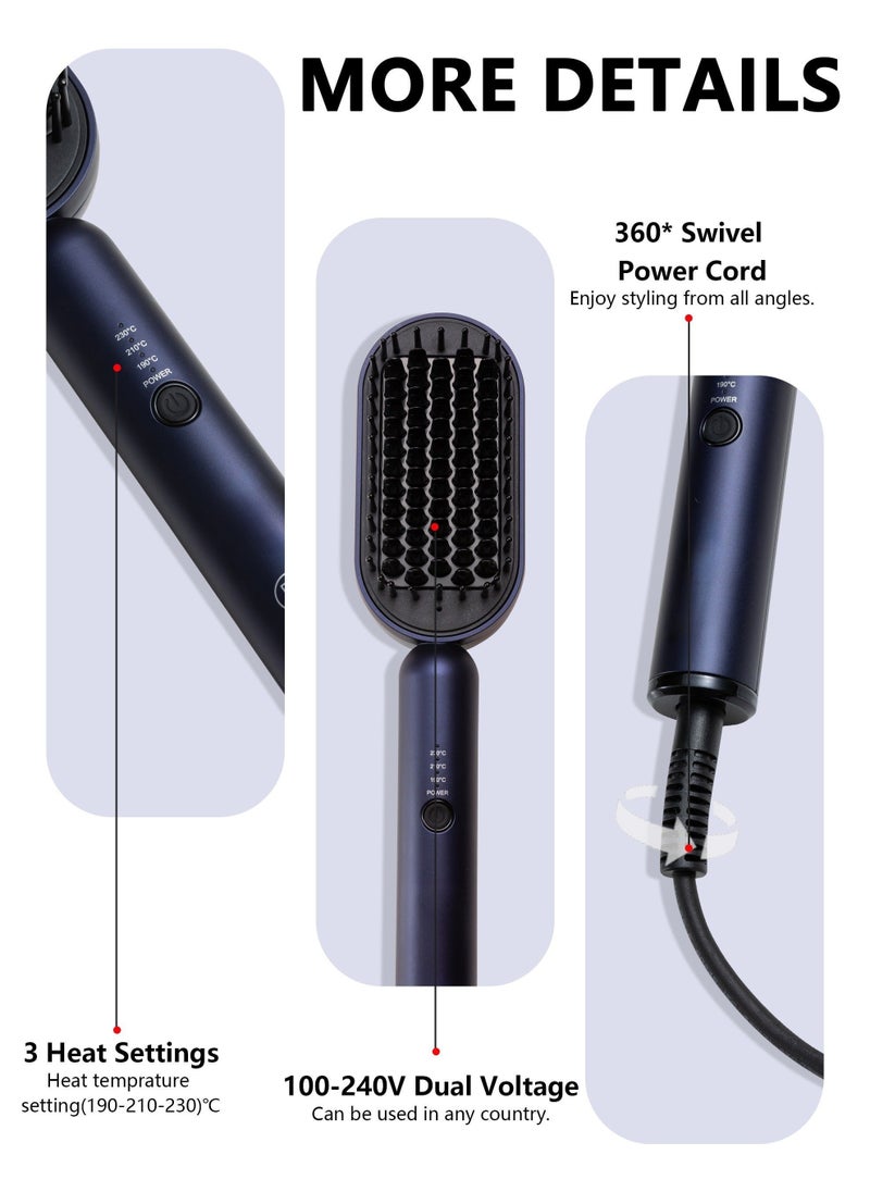 DOSCHER - Hair Straightener Brush Straightening Comb Fast Heating Ceramic Heater Straightening Comb with Negative Ions with Built-in Comb for All Hair Types -Gifts for Women - Image 1