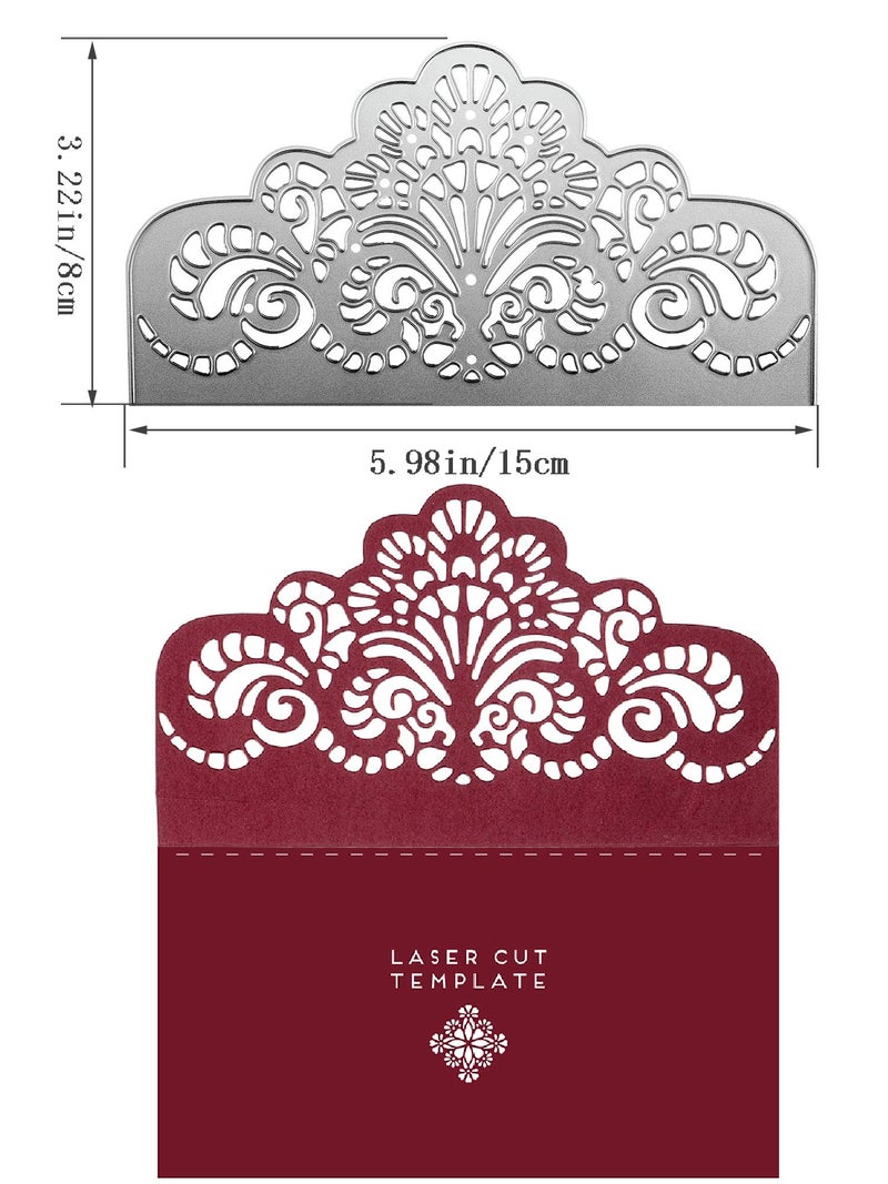 Boao 3 Pieces Die Cuts, Metal Dies for Card Making, Scrapbook DIY Album Paper Card Embossed Flower Assorted Rose Cuts Lace Stencils DIY for Album Paper Embossing Decor Supplies - Image 2