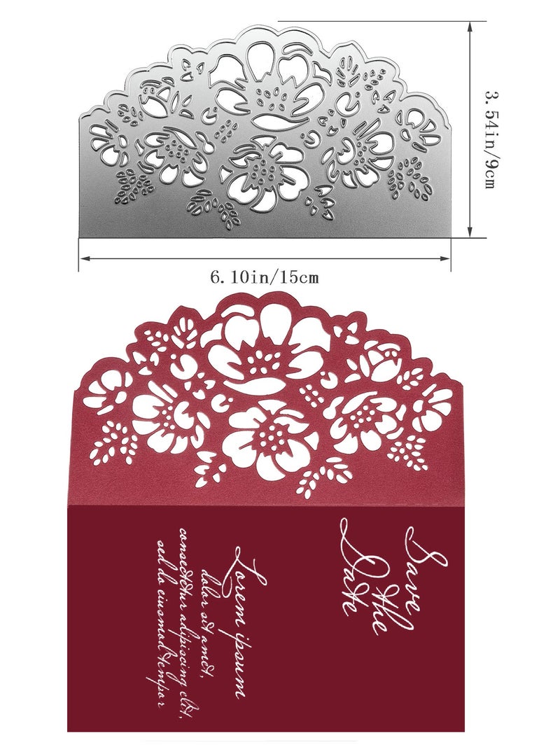 Boao 3 Pieces Die Cuts, Metal Dies for Card Making, Scrapbook DIY Album Paper Card Embossed Flower Assorted Rose Cuts Lace Stencils DIY for Album Paper Embossing Decor Supplies - Image 3