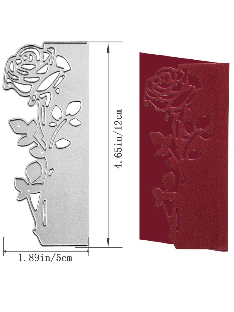 Boao 3 Pieces Die Cuts, Metal Dies for Card Making, Scrapbook DIY Album Paper Card Embossed Flower Assorted Rose Cuts Lace Stencils DIY for Album Paper Embossing Decor Supplies - Image 4