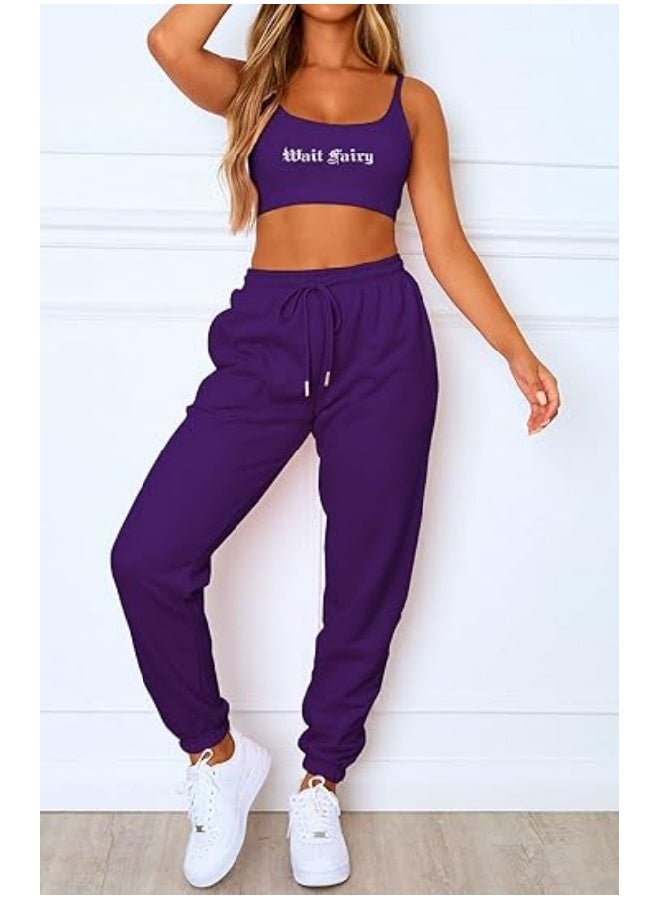 NIBEMINENT سروال رياضي نسائي عالي الخصر مع حبل سحب، بنطال جوجر، بنطال رياضي بقاع مشدود، سراويل تمرين - Image 3