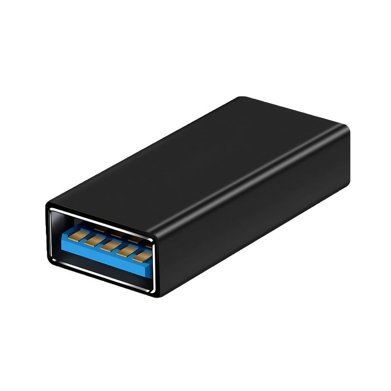 1 2 3 USB 3.0 Female to USB 3.0 Female Adapter Coupler Jack to Jack Charging Data Connector Extender Socket Al Alloy Shell Black for Laptop Tablet USB Drive - Image 4