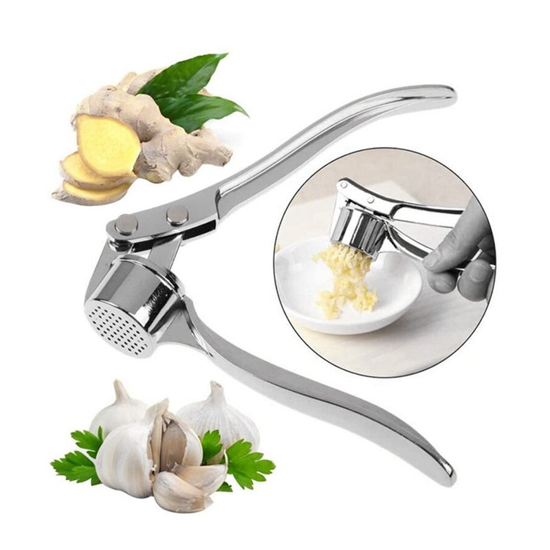 ELEVEN RINGS Eleven Rings Stainless Steel Finish Heavy Quality Garlic Crusher for MultiFunctional Use Garlic ChopperPressPeelerCrusher for Kitchen Modern Kitchen Tool - Image 2