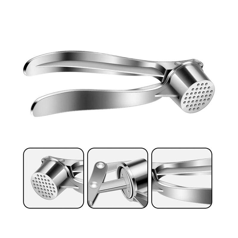ELEVEN RINGS Eleven Rings Stainless Steel Finish Heavy Quality Garlic Crusher for MultiFunctional Use Garlic ChopperPressPeelerCrusher for Kitchen Modern Kitchen Tool - Image 5