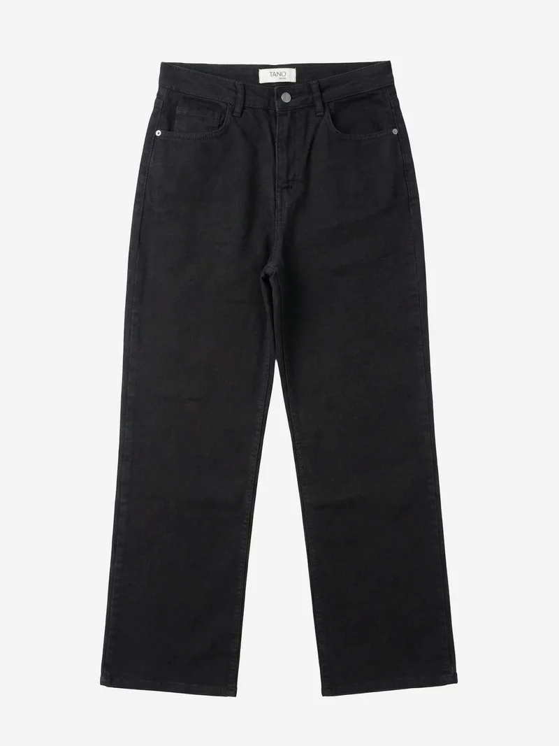 My Fashion Black MY FASHION High Waist Denim Straight Leg Pants with Pockets for Women | Best Price UAE
