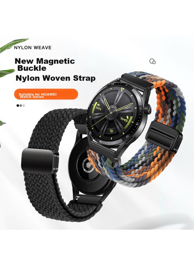 Wei Qiantu Weiqiantu Compatible With Huawei Watch Straps, Watch Gt3/Gt2/42Mm Nylon Braided Strap, Gt3Pro/20Mm Wristband For Men And Women, 42/43 Dial [Black] - Image 2