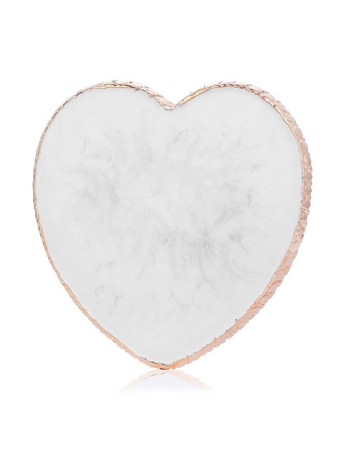 Sibba Resin Nail Art Palette Nail Mixing Palette Polish Color Mixing Plate Golden Edge Nail Holder Display Board Heart Shape Cosmetic Mixing Tools - Image 1