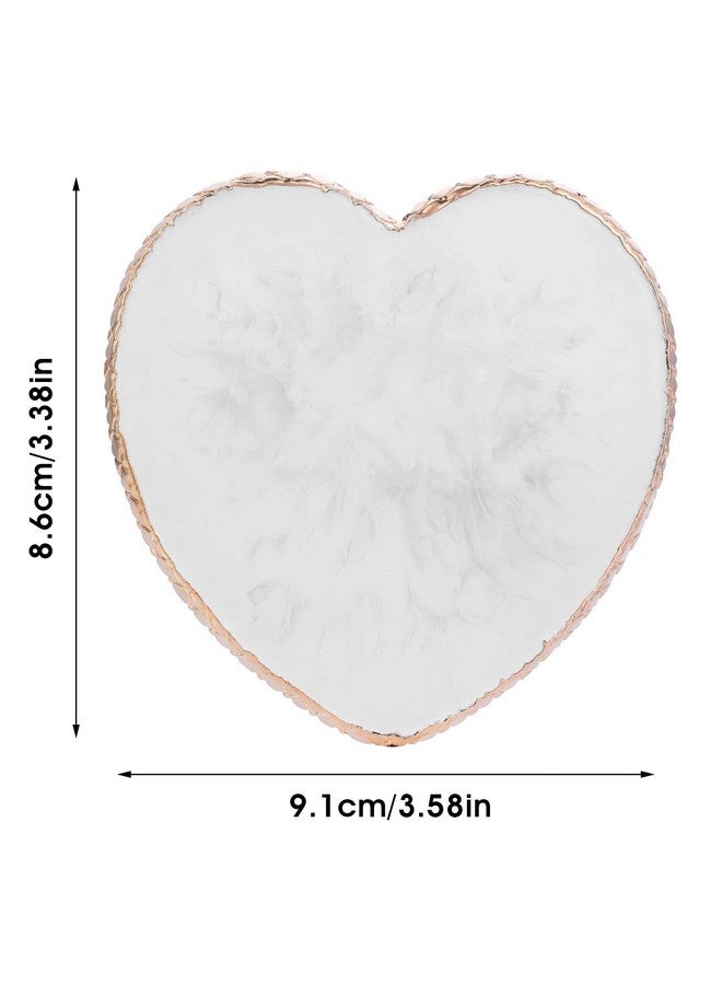 Sibba Resin Nail Art Palette Nail Mixing Palette Polish Color Mixing Plate Golden Edge Nail Holder Display Board Heart Shape Cosmetic Mixing Tools - Image 2