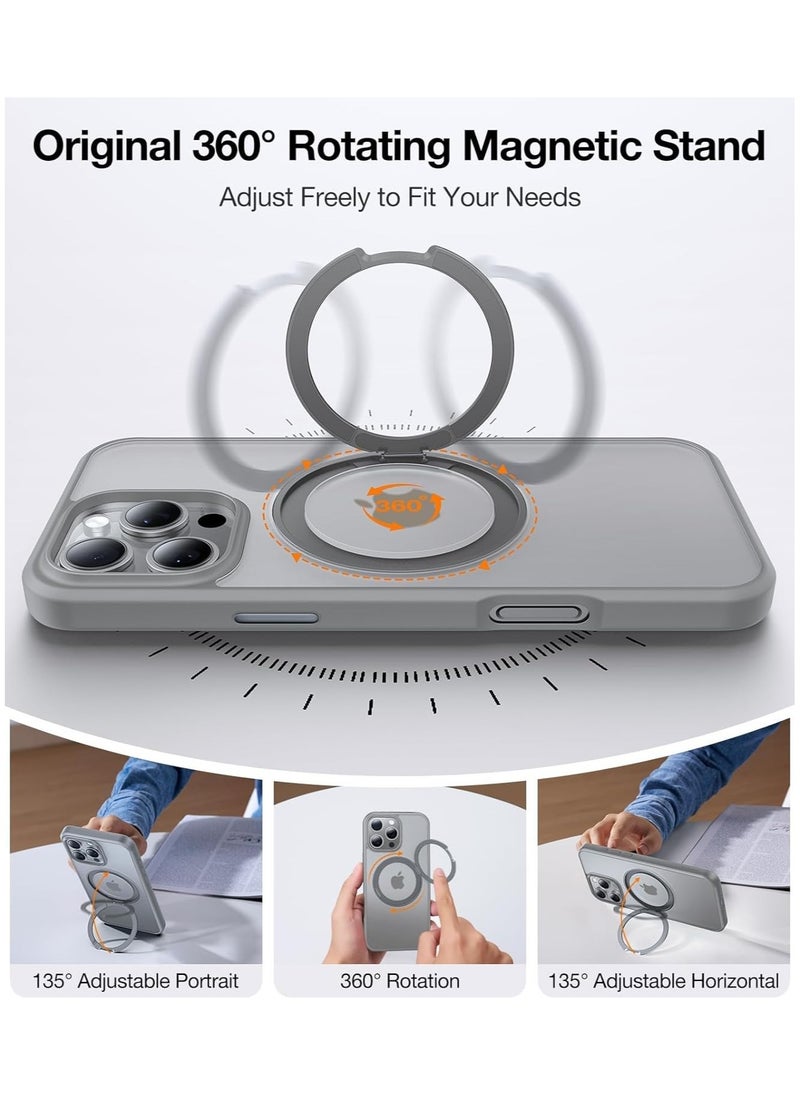 TWEGGON iPhone 16 Pro Max Case, Protective Case Cover with Camera Glass and Magsafe Stand for Apple iPhone 16 Pro Max Natural Titanium  - Image 3