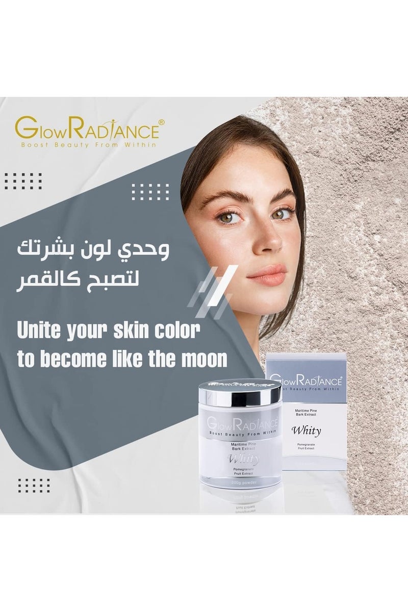 Glow Radiance بودرة تبييض جلاو راديانس - 200 جرام | معزز إشراق البشرة مع مستخلص الرمان | تركيبة غنية بمضادات الأكسدة لتوحيد لون البشرة - Image 4