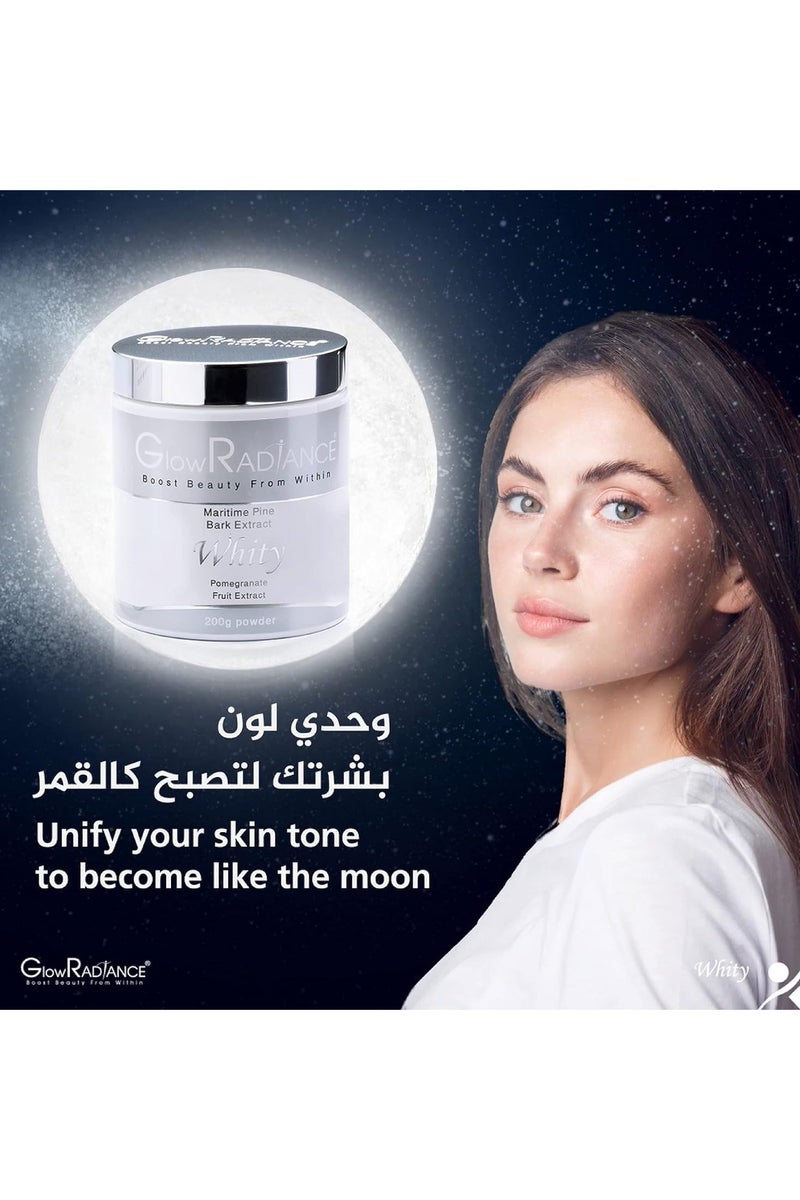 Glow Radiance بودرة تبييض جلاو راديانس - 200 جرام | معزز إشراق البشرة مع مستخلص الرمان | تركيبة غنية بمضادات الأكسدة لتوحيد لون البشرة - Image 2