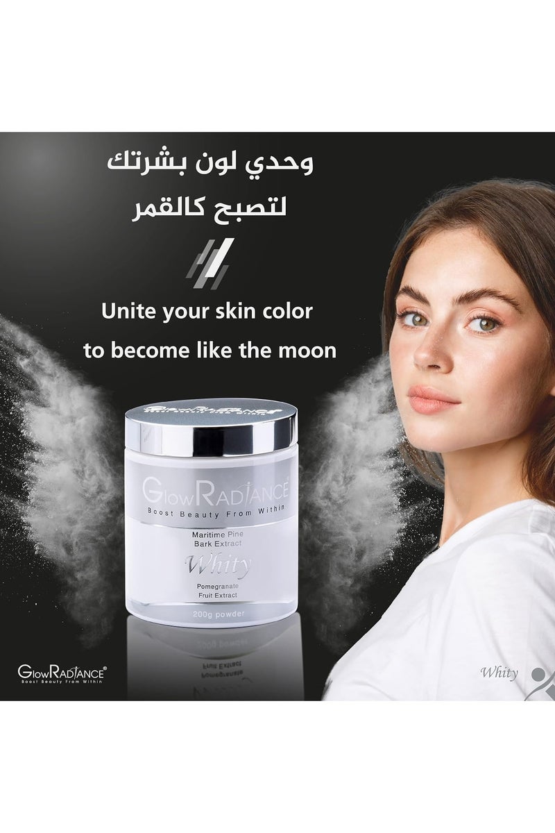 Glow Radiance بودرة تبييض جلاو راديانس - 200 جرام | معزز إشراق البشرة مع مستخلص الرمان | تركيبة غنية بمضادات الأكسدة لتوحيد لون البشرة - Image 3