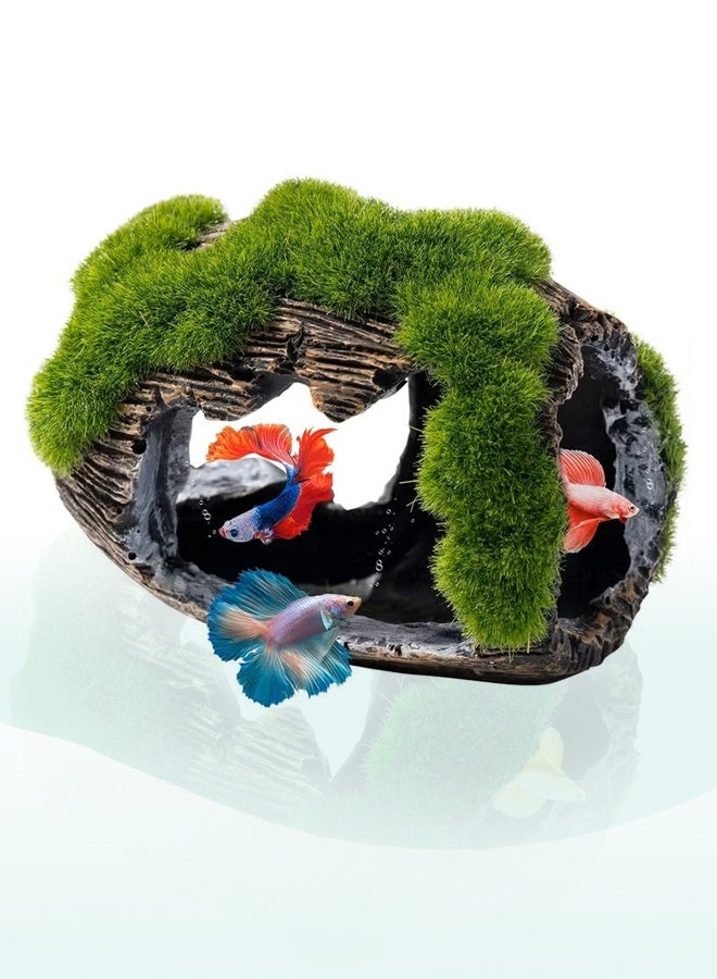 Broken Barrel Fish Tank Decor, Fish Tank Accessories Decorations Resin Betta Fish Hideout Cave for Fish Tank Ornaments for Small Animal Play Rest Hide. - Image 1