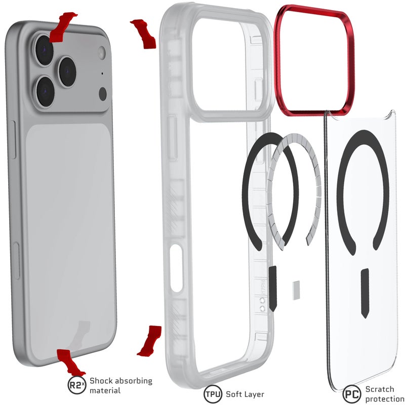 Ghostek Covert iPhone 17 Pro Max Clear Case - Compatible with MagSafe Accessories, Shockproof Silicone, Minimalist Phone Cover (6.9 Inch, Clear) - Image 5
