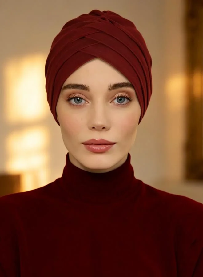 Take Two Burgundy Plain Turban Hijab
