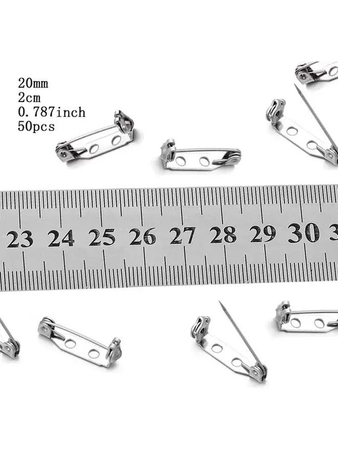 50 قطعة دبابيس أمان حديدية فولاذية 20 ملم لصنع المجوهرات يدويًا والبروشات والشارات وتصميم الأزياء - Image 1