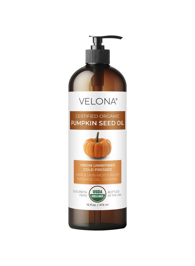 velona زيت بذور اليقطين معتمد من وزارة الزراعة الأمريكية - 16 أونصة | 100% زيت ناقل نقي وطبيعي | غير مكرر، معصور على البارد | للطهي، الوجه، الشعر، الجسم والعناية بالبشرة | استخدمه اليوم - استمتع بالنتائج - Image 1