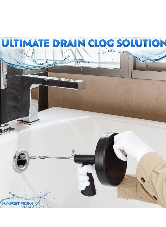 كابل تصريف، سلك تصريف السباكة، مزيل انسدادات الشعر بمصيدة السباكة، مزيل انسدادات الأنابيب الثقيل، لتنظيف تصريف حوض الاستحمام، حوض الحمام، مطبخ (طول: 2 متر) - Image 2