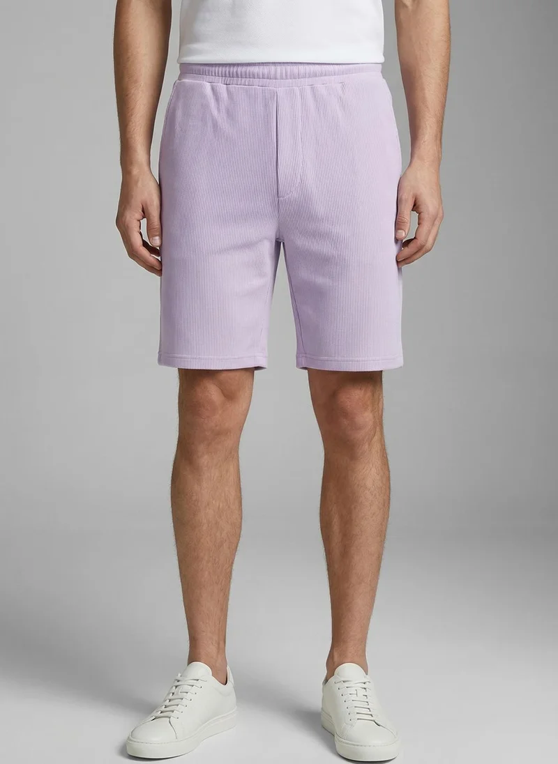 NOBERO Nobero Ottoman Shorts | Men’s Shorts | Regular Fit | 240 GSM 100% Compact Cotton (Vertical Ottoman Texture) | Knee-Length Mid-Rise Comfort | Elasticated Drawcord Waist & Pockets | Available in 5 Colours