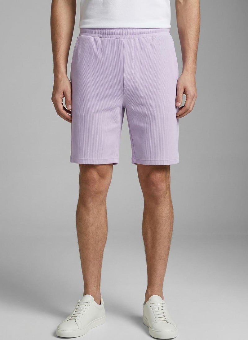 Nobero Ottoman Shorts | Men’s Shorts | Regular Fit | 240 GSM 100% Compact Cotton (Vertical Ottoman Texture) | Knee-Length Mid-Rise Comfort | Elasticated Drawcord Waist & Pockets | Available in 5 Colours - Image 2