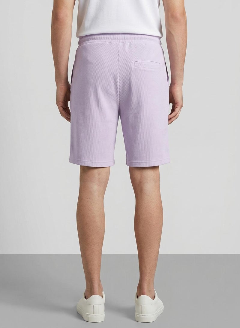 Nobero Ottoman Shorts | Men’s Shorts | Regular Fit | 240 GSM 100% Compact Cotton (Vertical Ottoman Texture) | Knee-Length Mid-Rise Comfort | Elasticated Drawcord Waist & Pockets | Available in 5 Colours - Image 3