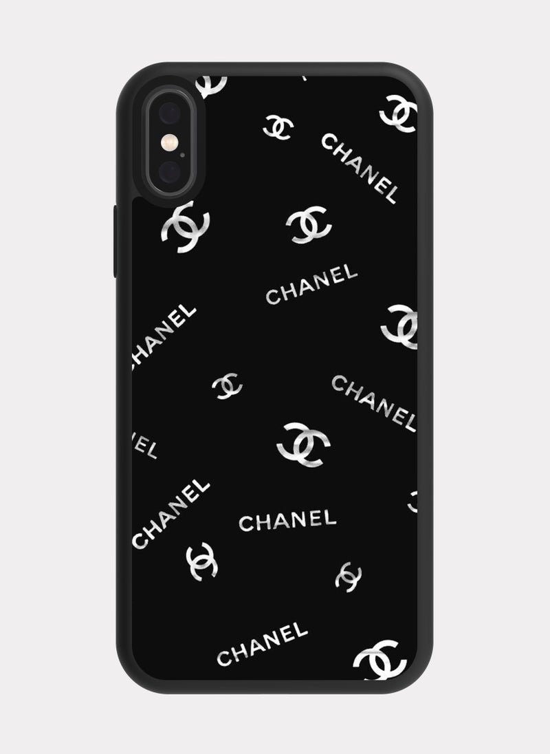 بكسلات كفر ايفون اكس شانيل ابيض اسود - Image 1