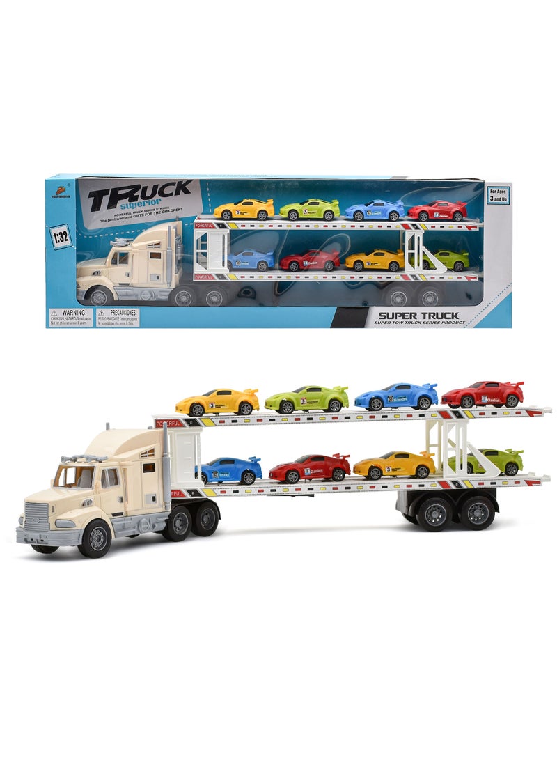 Giant Tow Truck Toy - with 8 Cars Included - Image 1