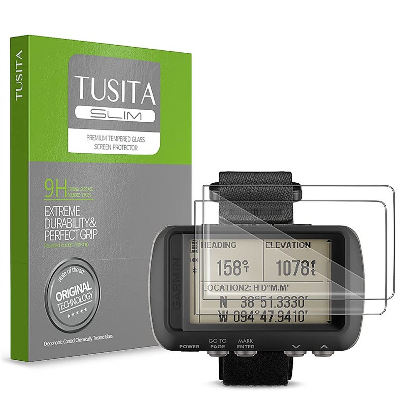 TUSITA [2-PACK Tempered Glass Screen Protector Compatible with Garmin Foretrex 601, Foretrex 701 - HD Clarity Protective Film Protection - GPS Navigation Accessories - Image 1